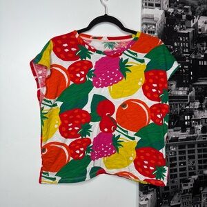 Boden Fruit Print Top Womens Size Medium